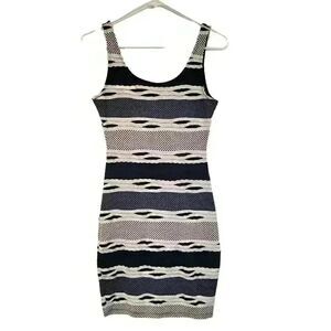 Aqua Women's Navy/Off White Striped Tank Dress